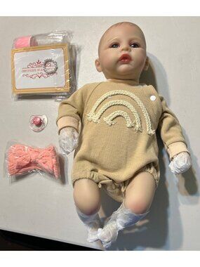 Lifelike Reborn Baby Doll With Accessories - 17" Vinyl Body Blue Eyes Outfit